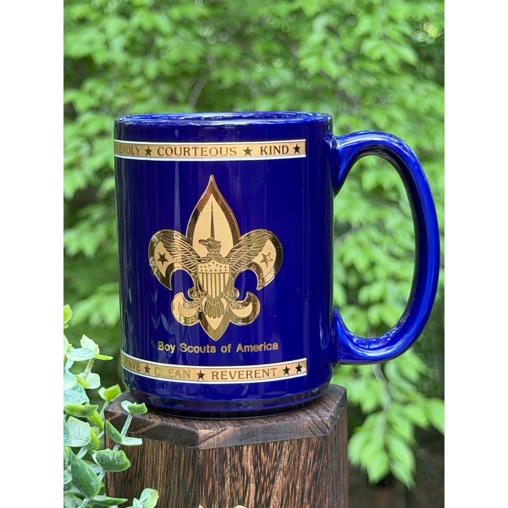 Boy Scouts of America Mug Ceramic Vintage Blue OS Good